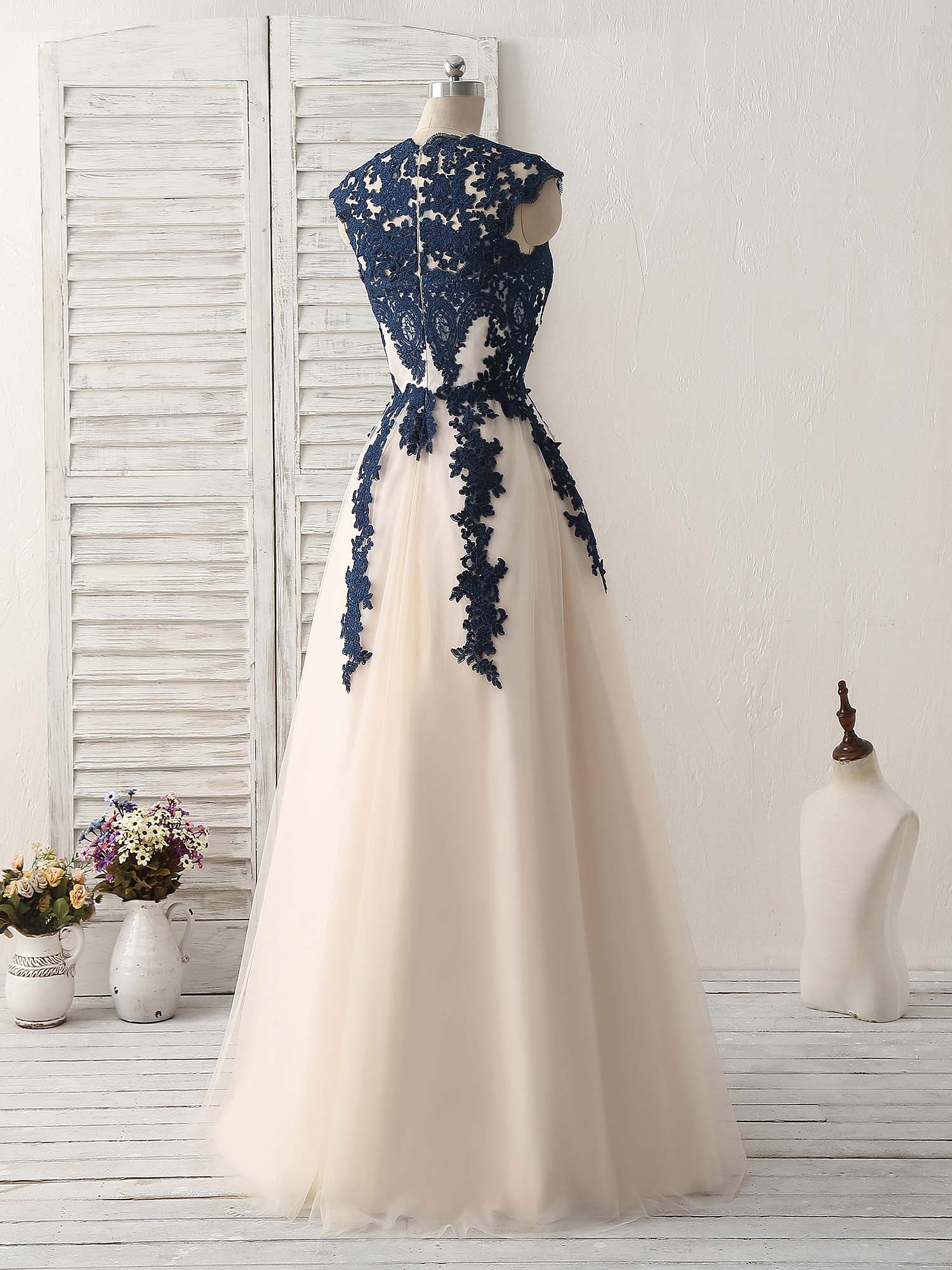 dark blue wedding dress